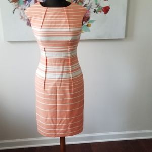 Calvin Klein Orange and White Strip Dress